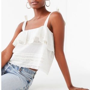 URBAN white flowy tank